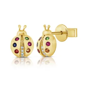 14KY Ladybug Stud Earrings
