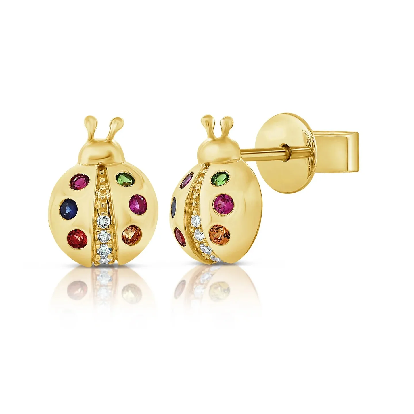 14KY Ladybug Stud Earrings