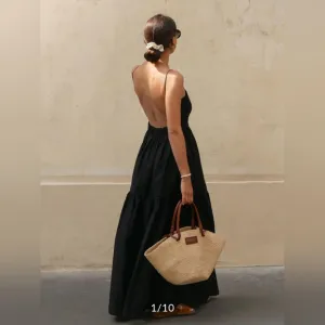 #269 Commense Elegant Black Maxi Dress