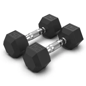 6KG Rubber Hex Dumbbell Pair