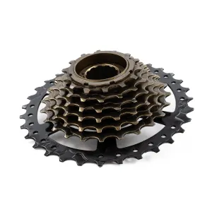 7 Speed 14-32T Indexed Freewheel Shimano Compatible Cassette Bronze and Black Rust-Proof