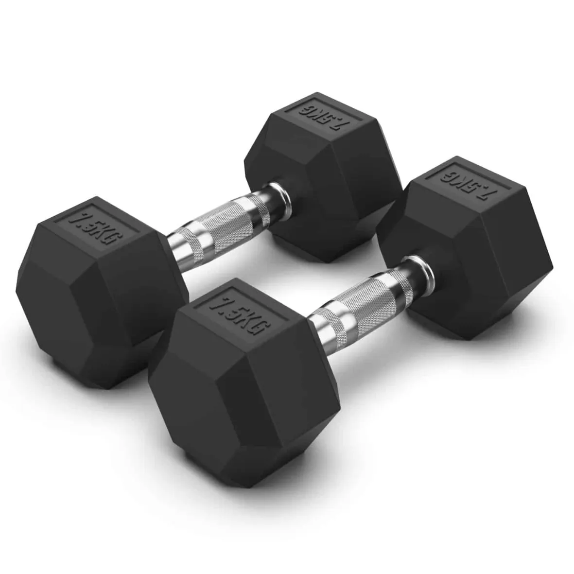 7.5KG Rubber Hex Dumbbell Pair
