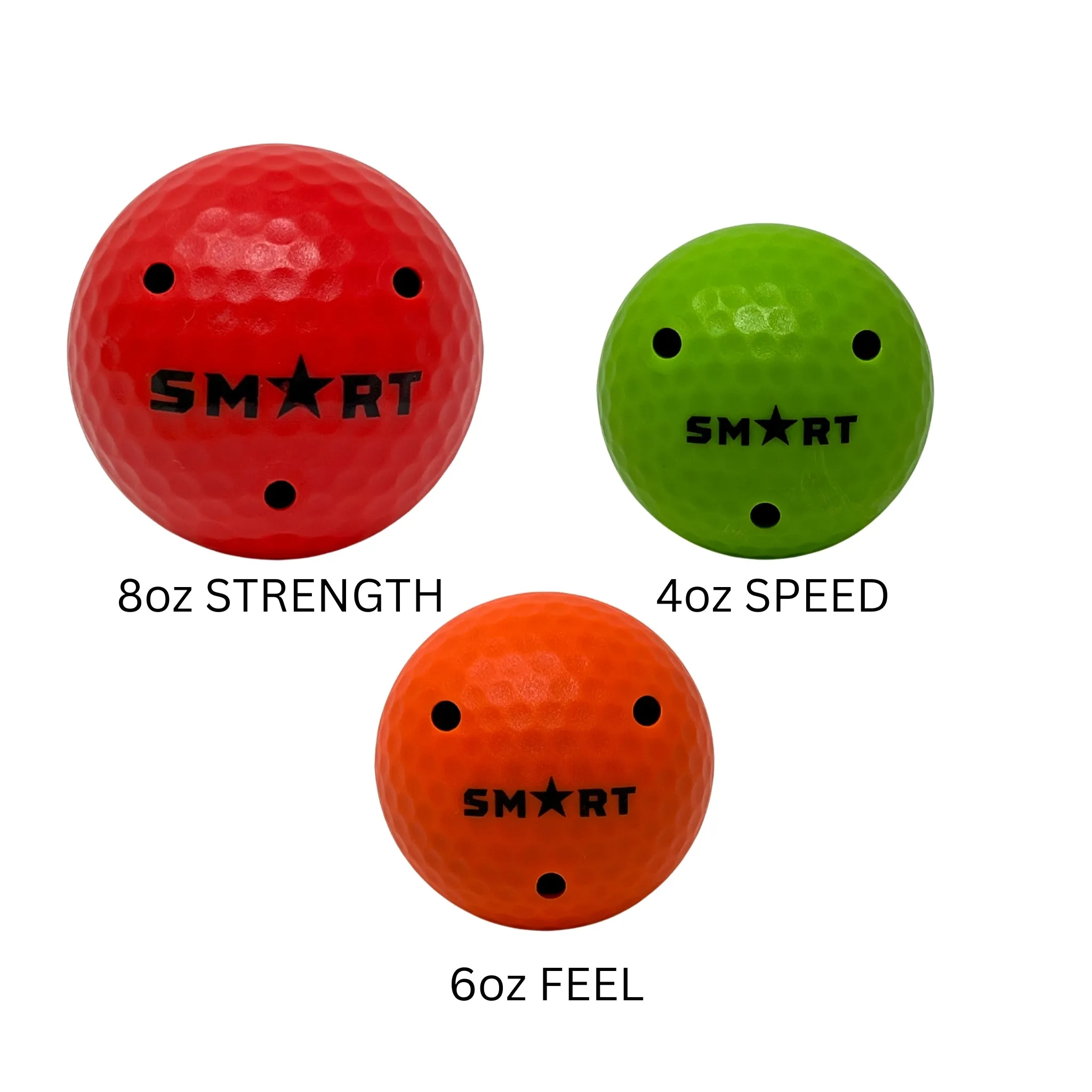 8oz, 6oz & 3oz Assorted Stickhandling Balls - 3 Pack