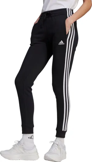 adidas Essentials 3 Stripes Womens Fleece Joggers - Black