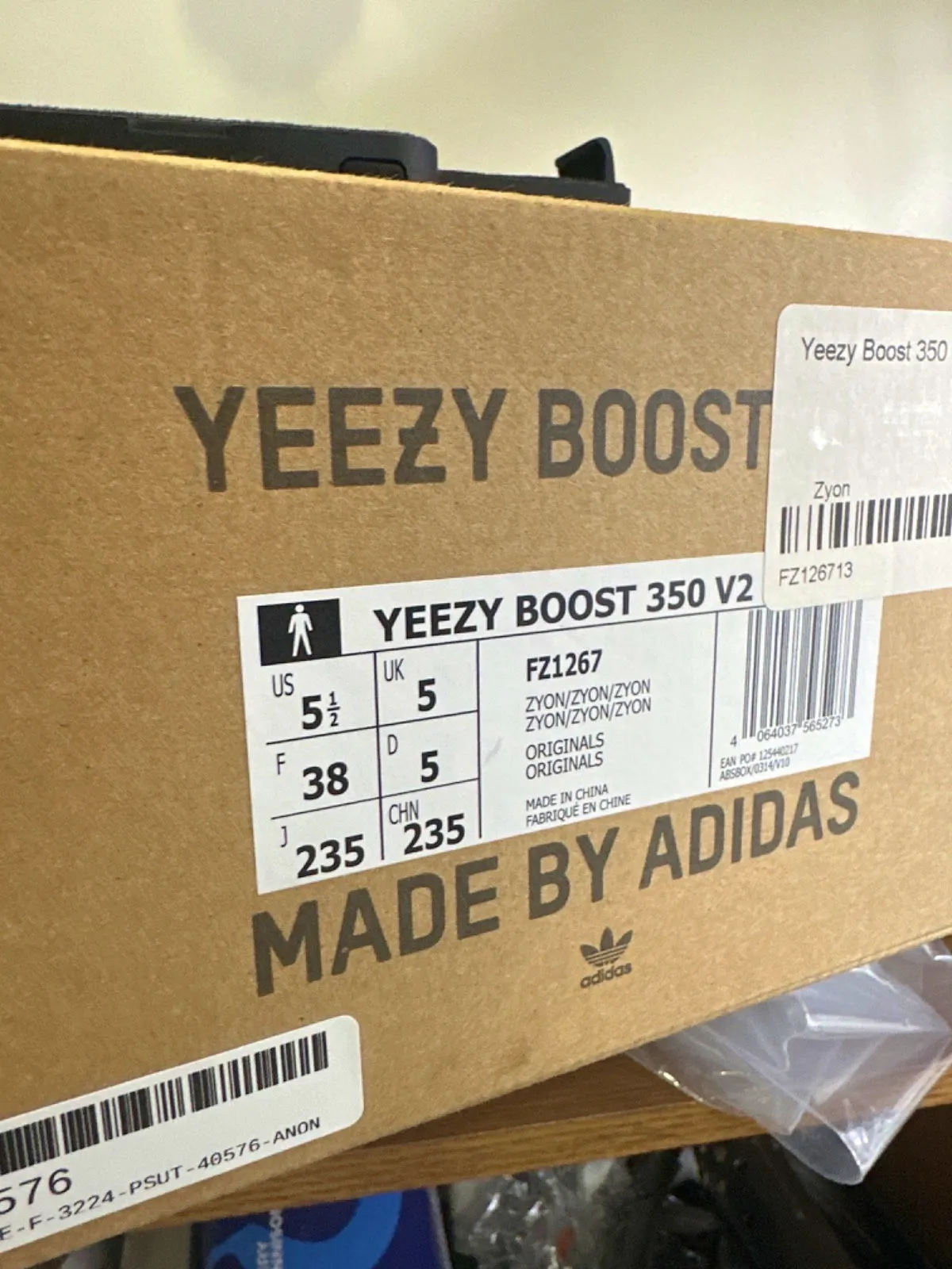 Adidas FZ1267 Yeezy Boost 350 V2 Sneakers Trainers UK 5 👟