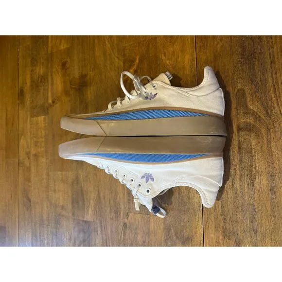Adidas Men's Sabalo Casual Low Top Sneakers Size 10.5 White Blue
