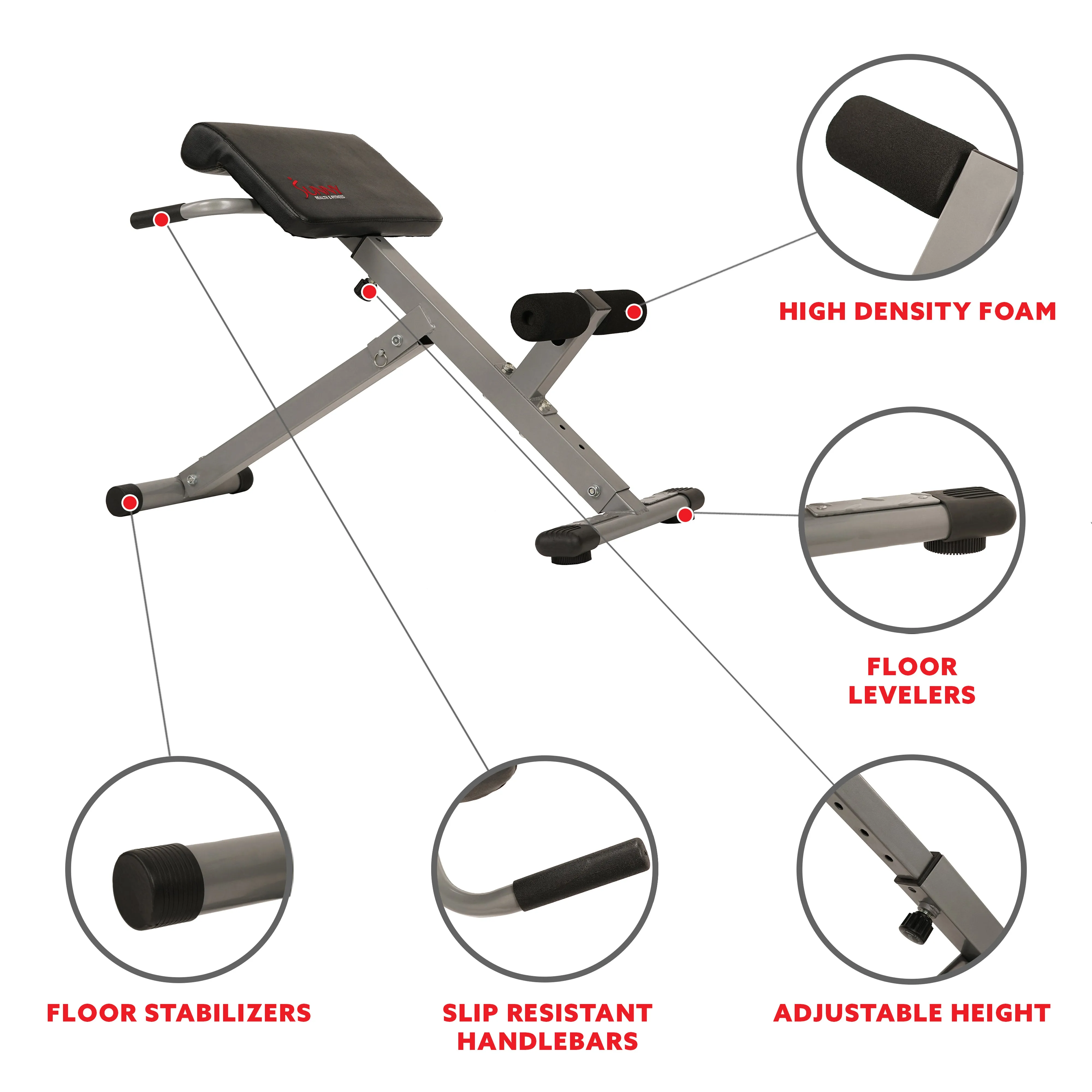 Adjustable Home Exercise Sport Bench, Foldable
