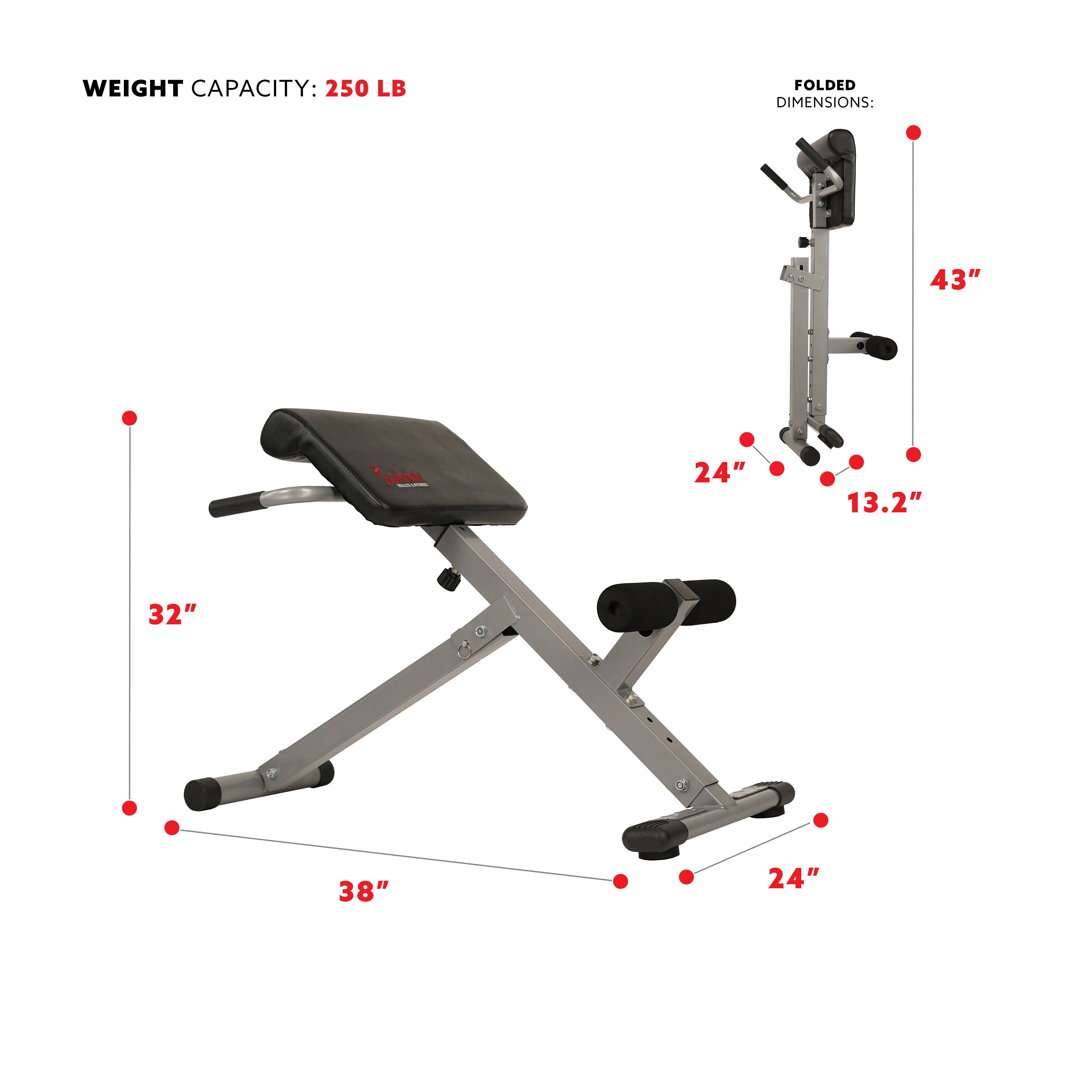 Adjustable Home Exercise Sport Bench, Foldable