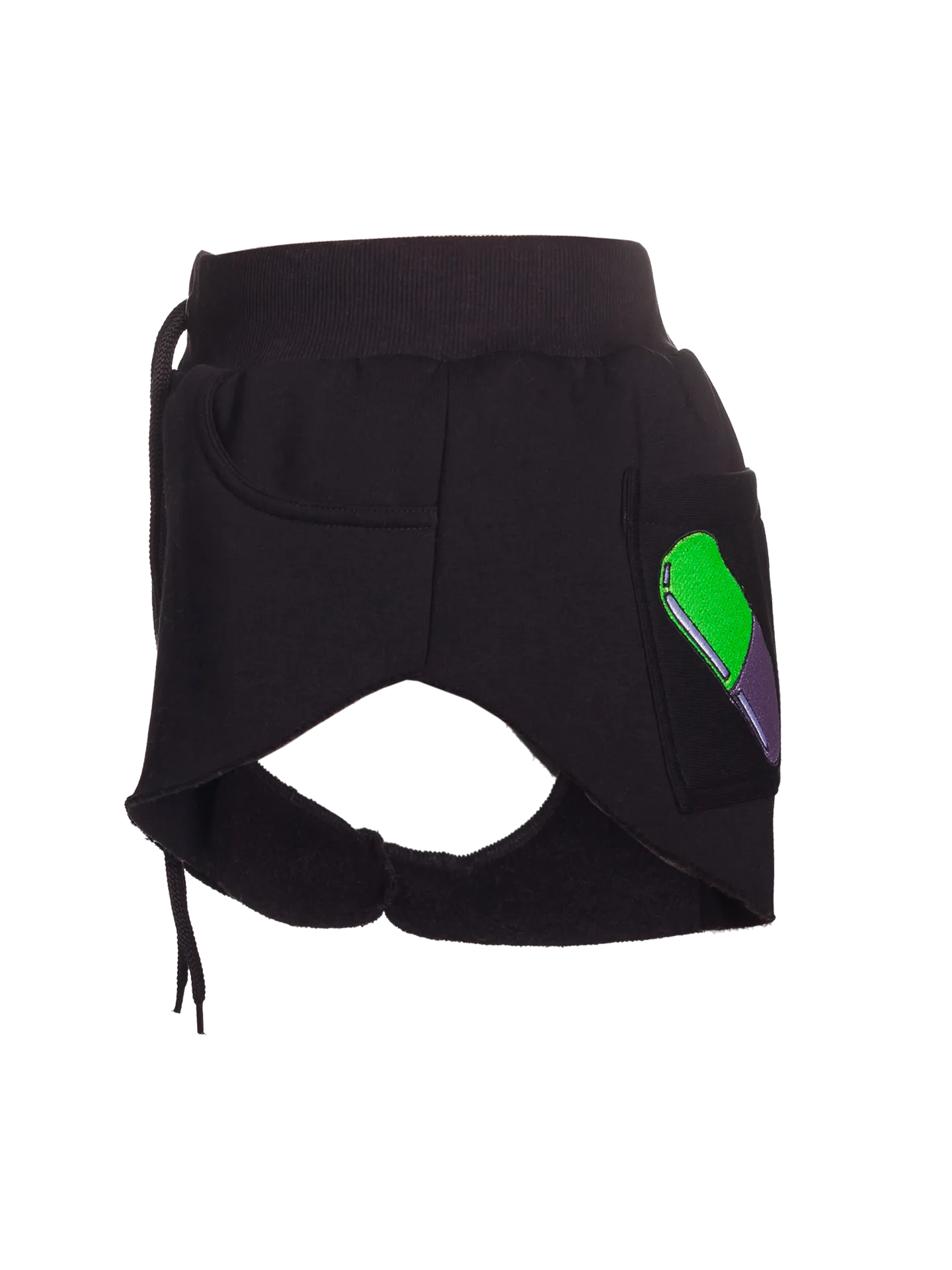 Black Embroidered Shorts