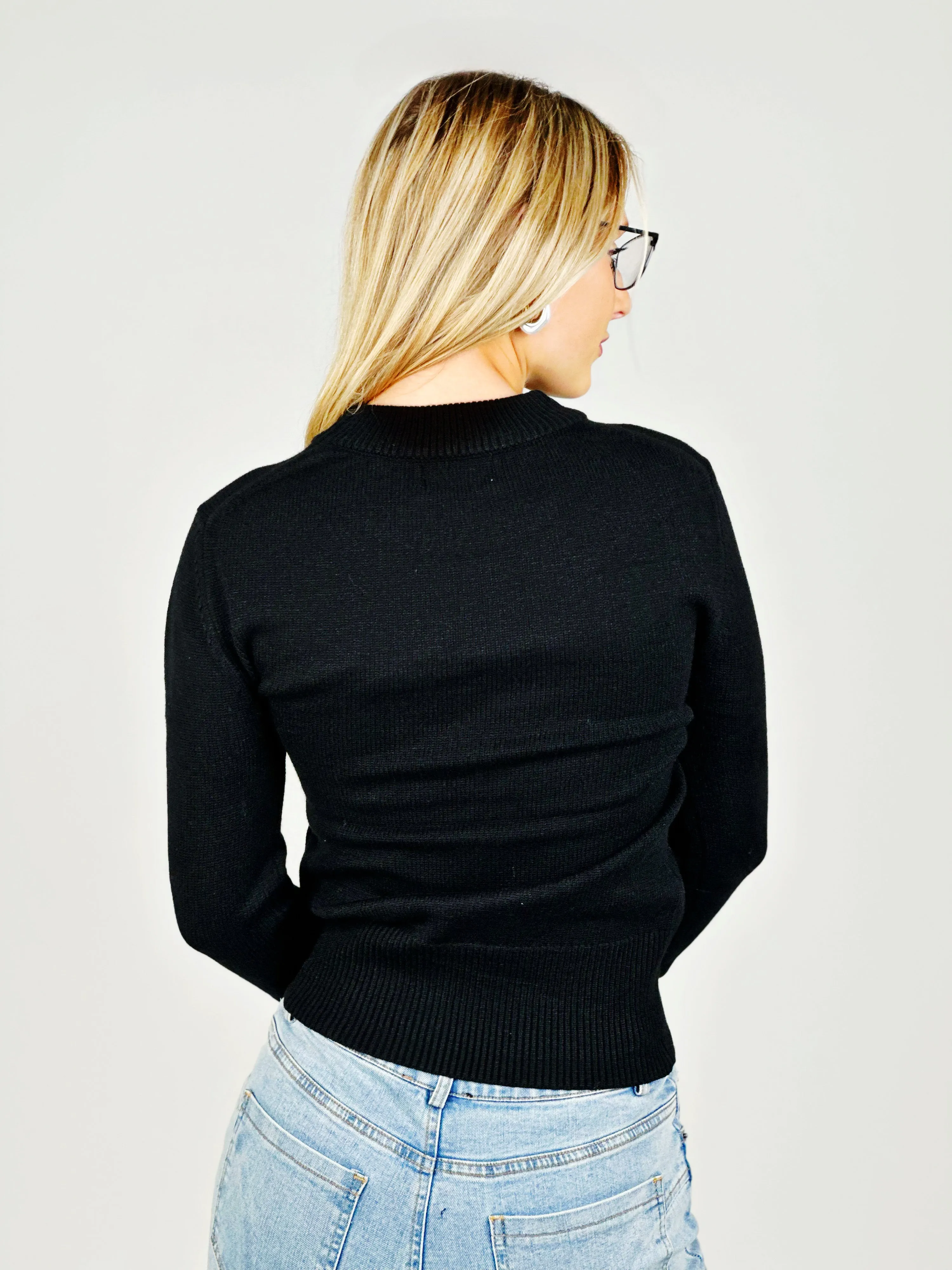 Black Round Neck Sweater