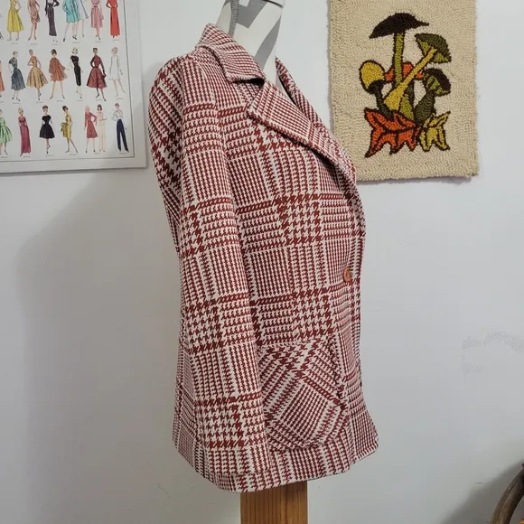 Bodin Knits | 70s Vintage Houndstooth Knit Blazer Jacket