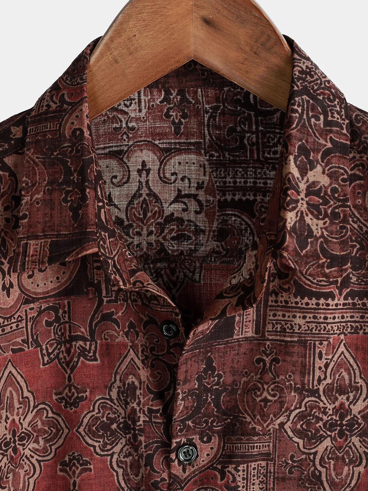 Bundle Of 2 | Men's Retro Floral Print Cotton Vintage Holiday Short Sleeve Shirts
