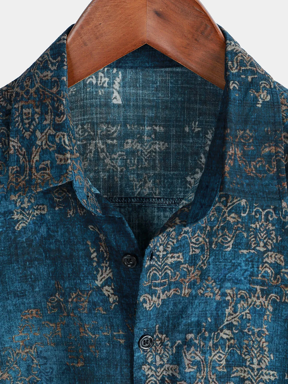 Bundle Of 2 | Men's Retro Floral Print Cotton Vintage Holiday Short Sleeve Shirts