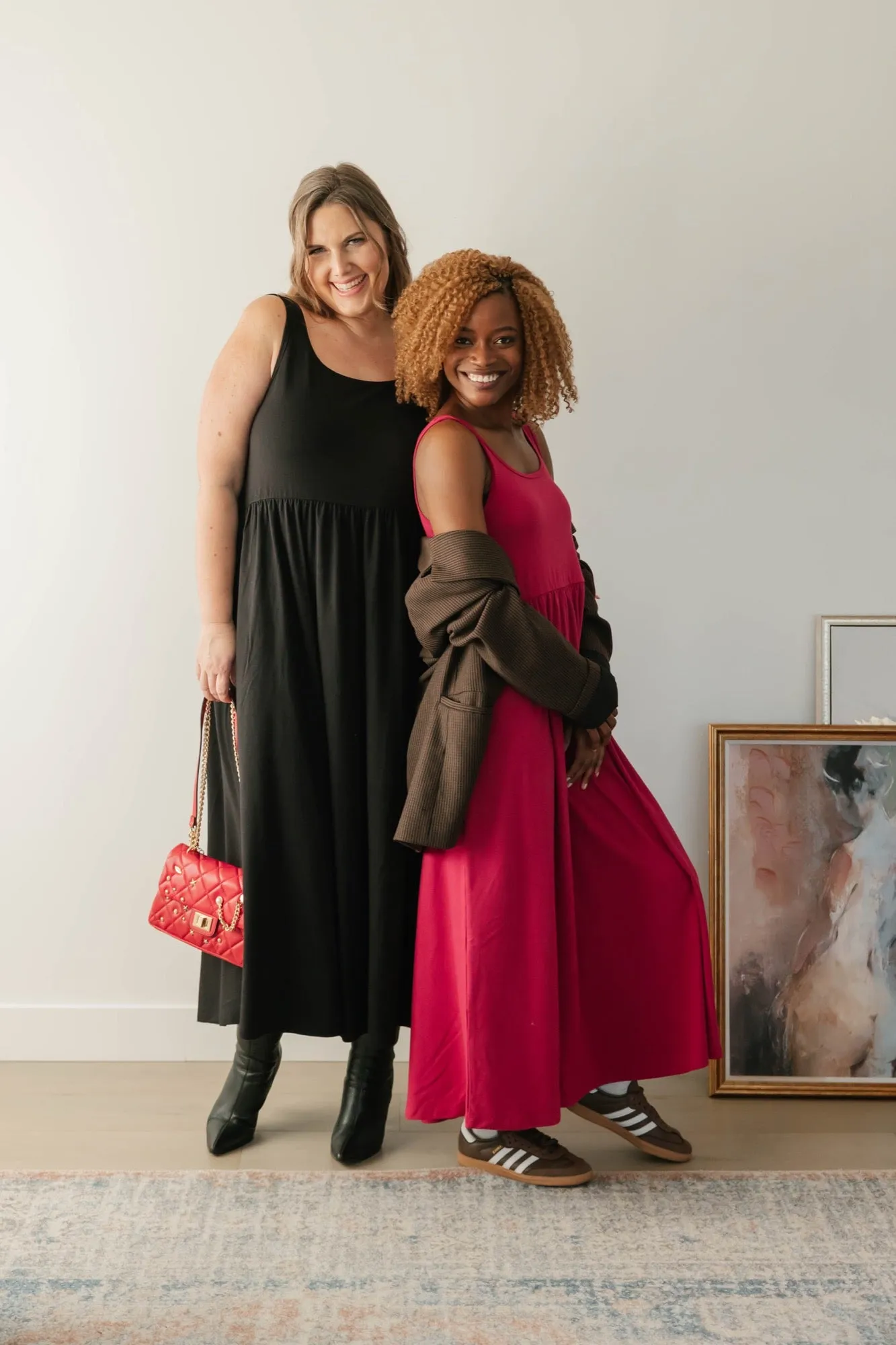 Camille Midi Dress in Berry