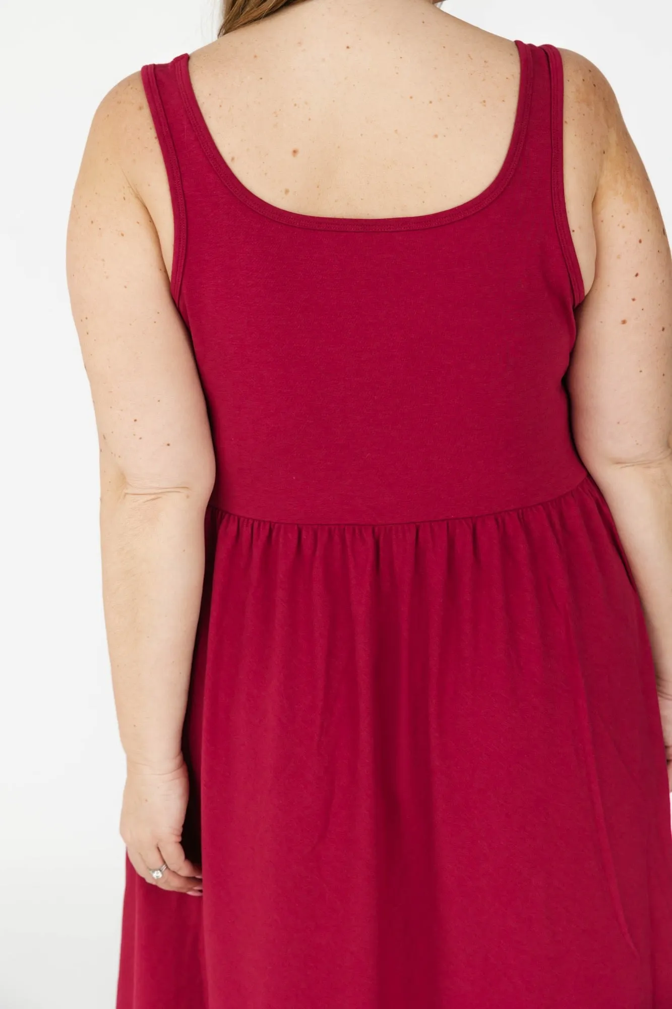 Camille Midi Dress in Berry