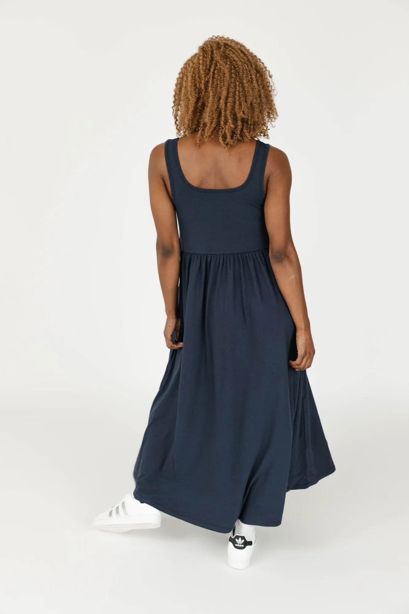 Camille Midi Dress in Midnight Sky