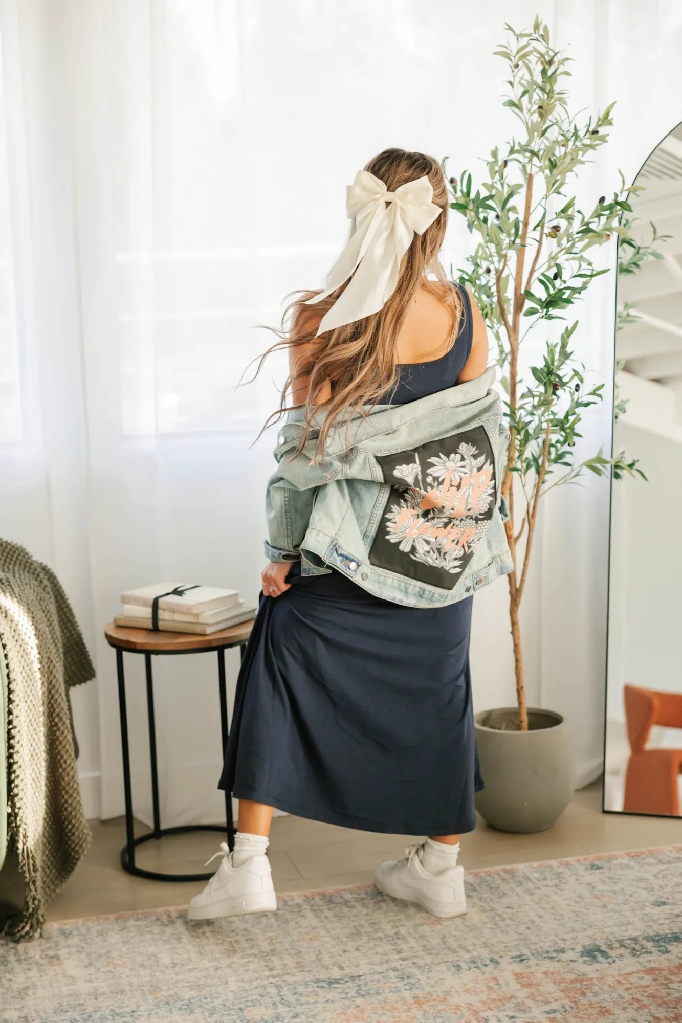 Camille Midi Dress in Midnight Sky