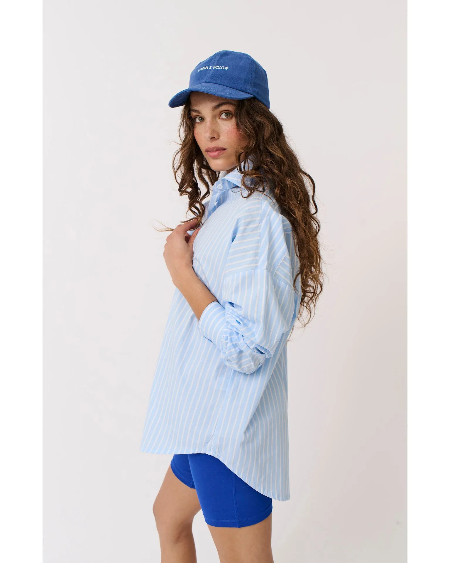 Cartel & Willow Tammy Shirt - Aqua Stripe
