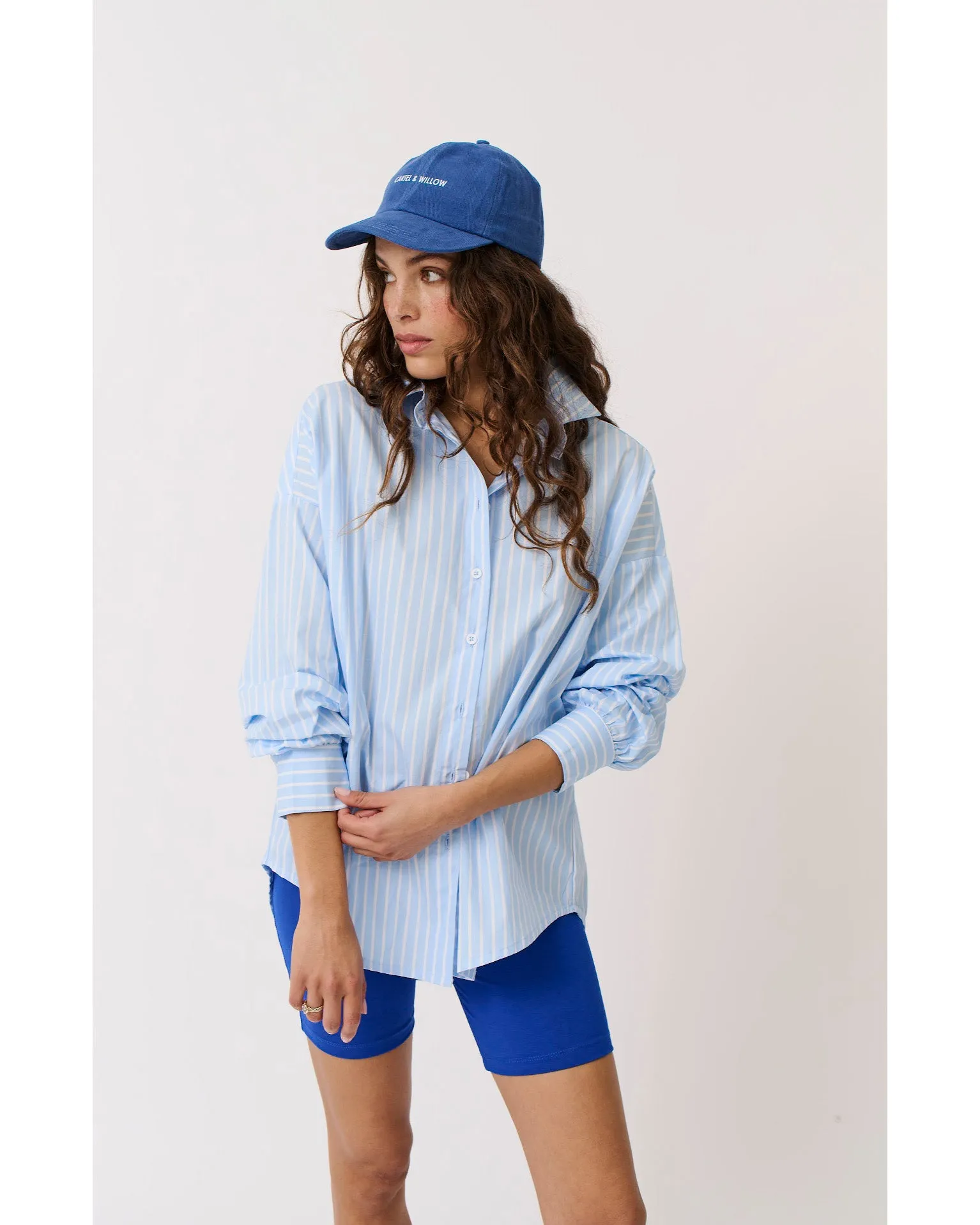 Cartel & Willow Tammy Shirt - Aqua Stripe