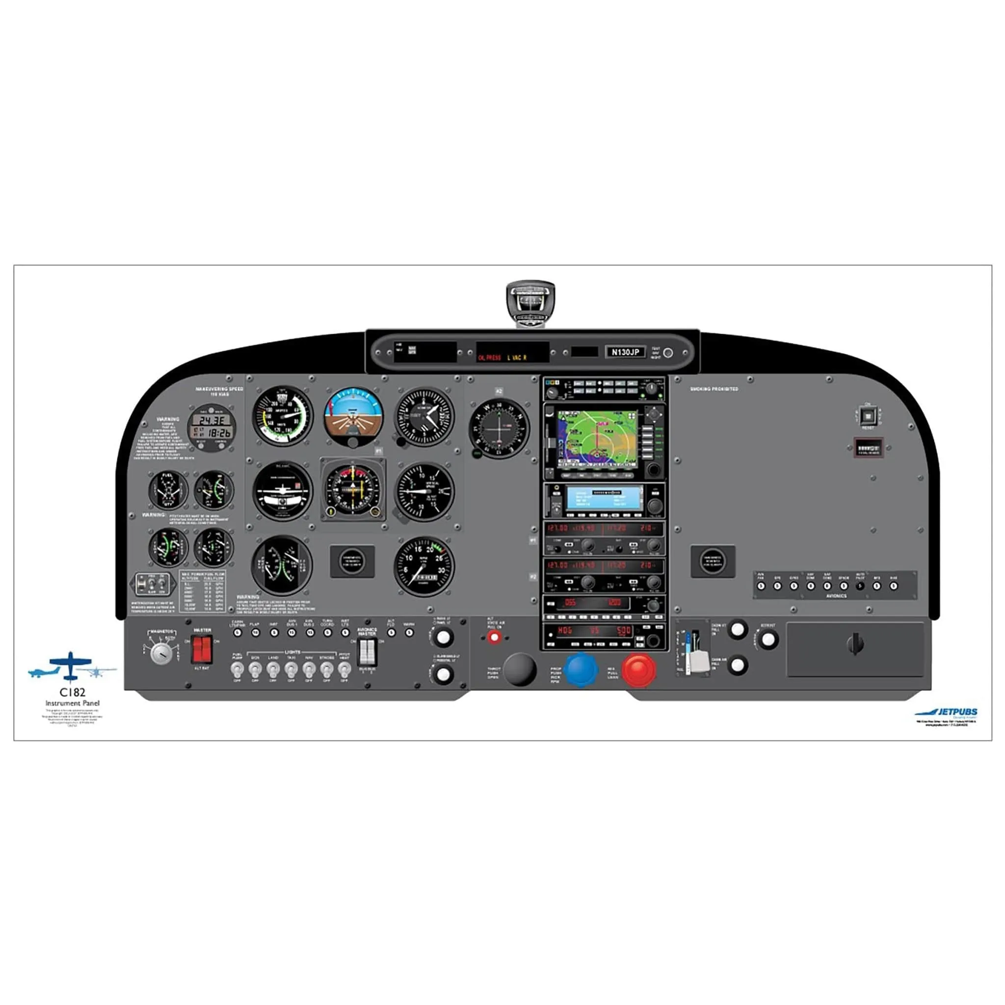 Cessna 18" x 36" Cockpit Posters