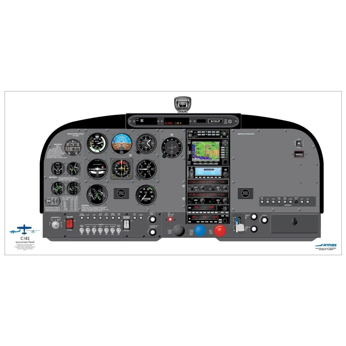 Cessna 18" x 36" Cockpit Posters