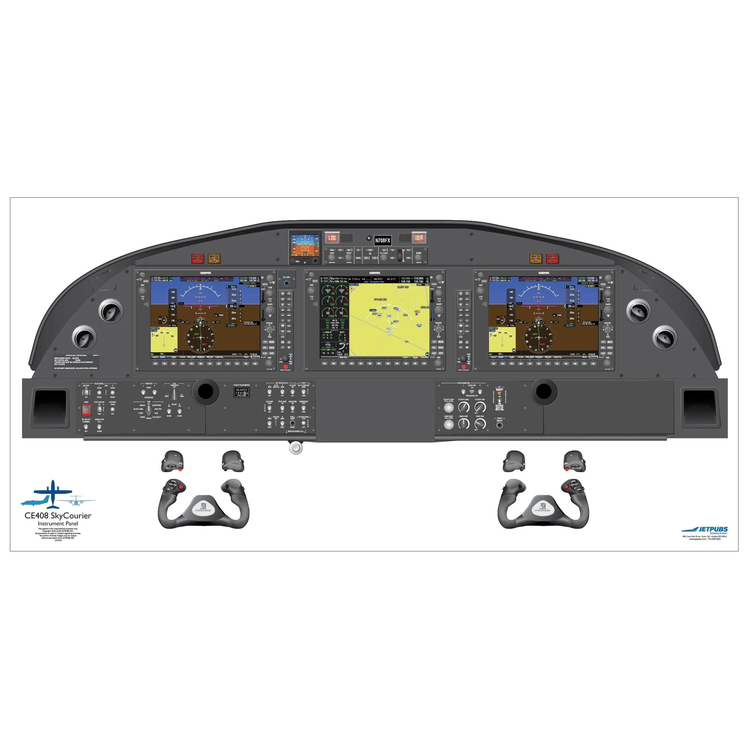 Cessna 18" x 36" Cockpit Posters