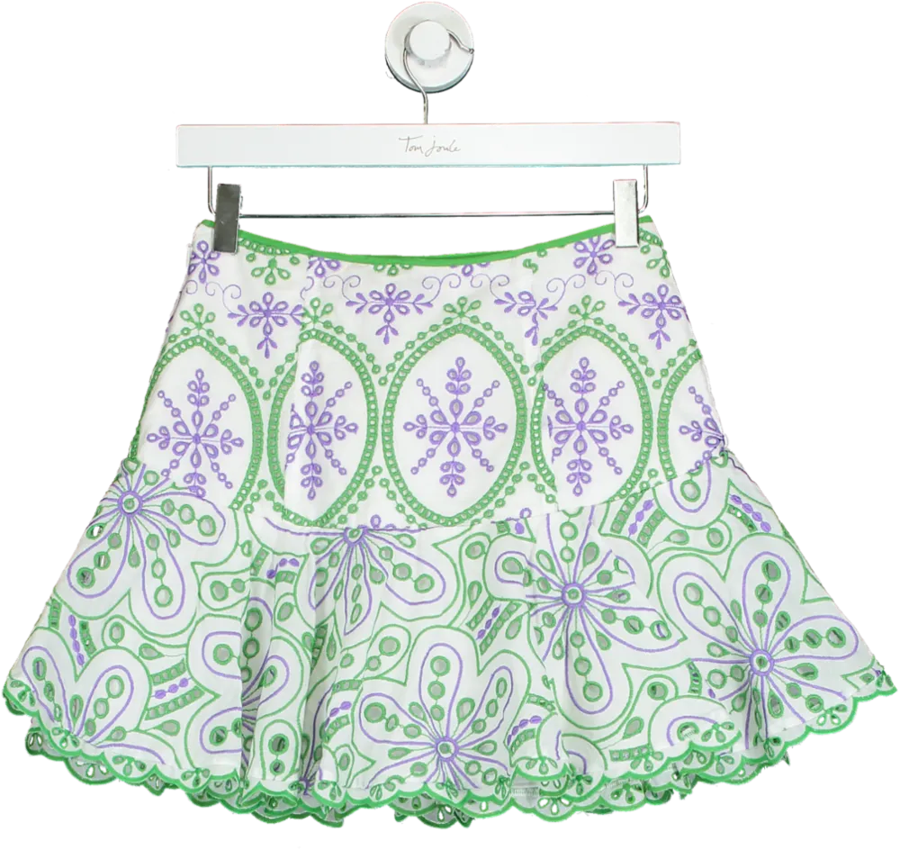 Charo Ruiz Ibiza White broderie Noa short skirt UK XS