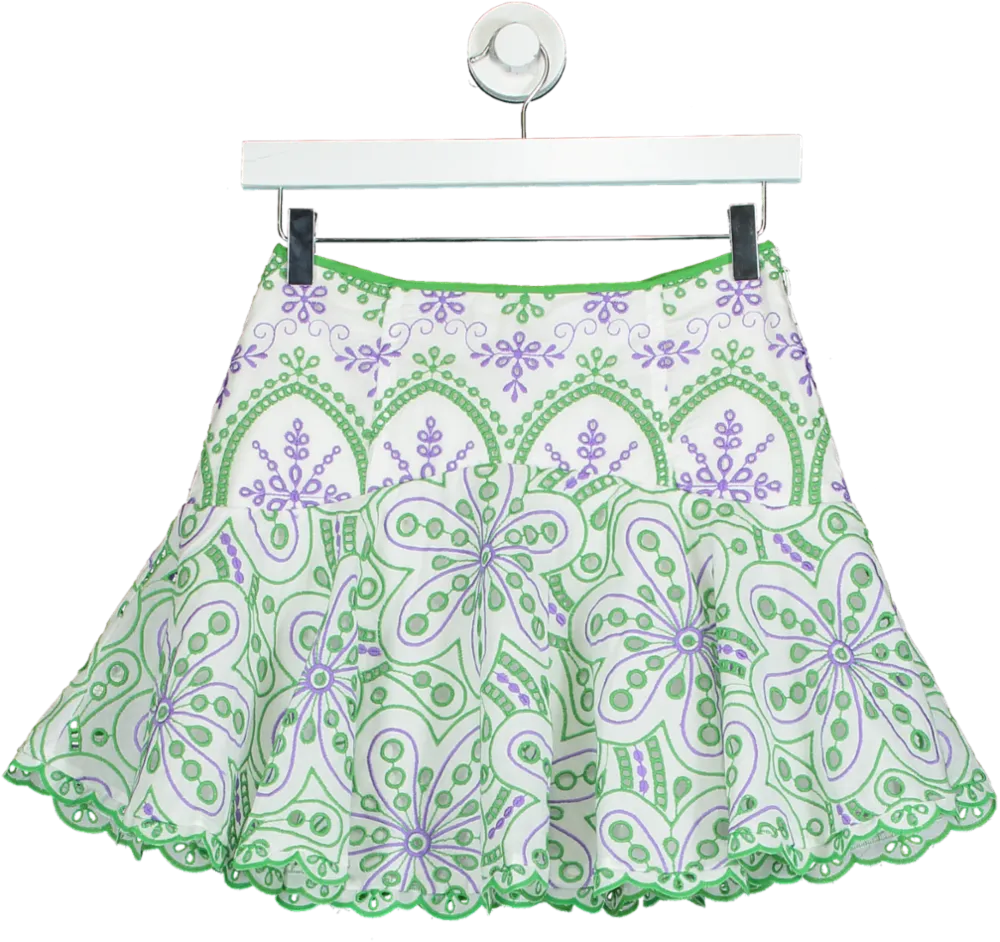Charo Ruiz Ibiza White broderie Noa short skirt UK XS