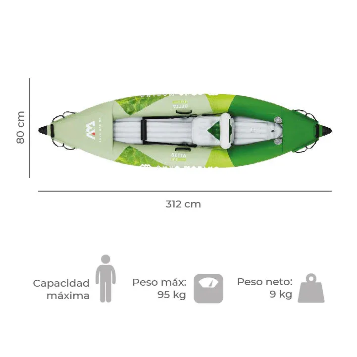 Combo Kayak Betta Single Leisure   Chaleco Salvavidas de Neopreno