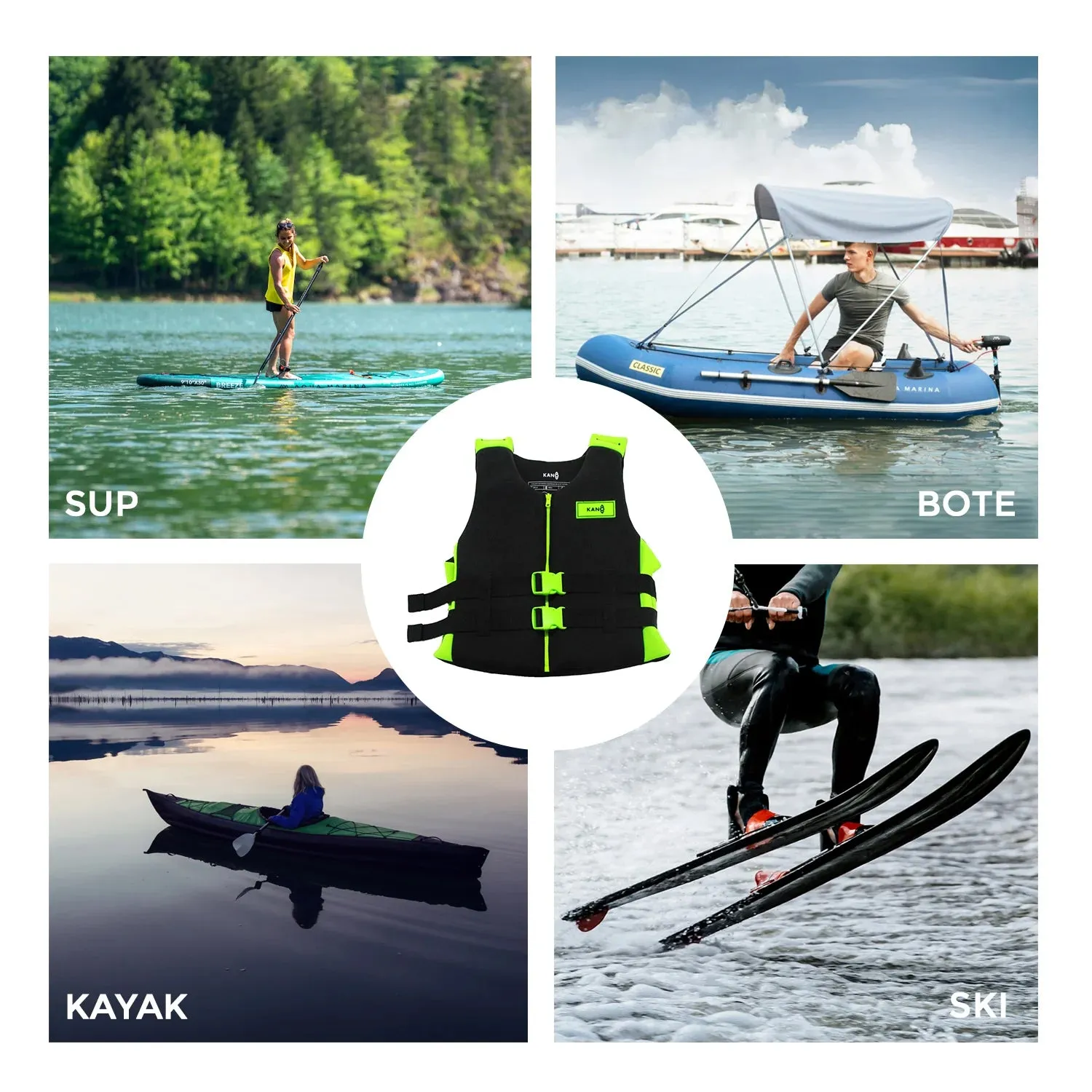 Combo Kayak Betta Single Leisure   Chaleco Salvavidas de Neopreno