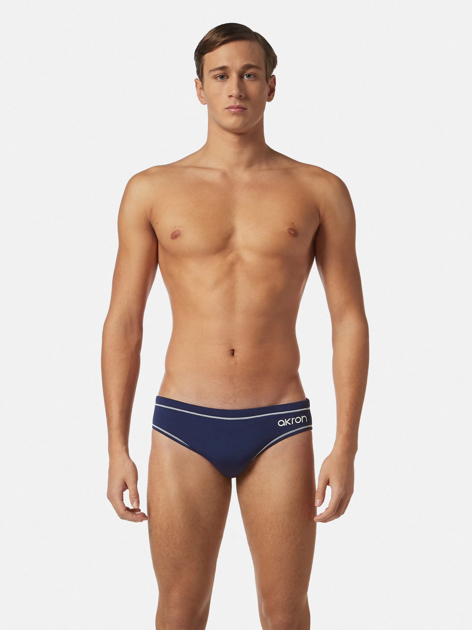 COSTUME AKRON ITALIA UOMO SLIP NUOTO PISCINA BICOLOR BLU ROSSO ADDISON