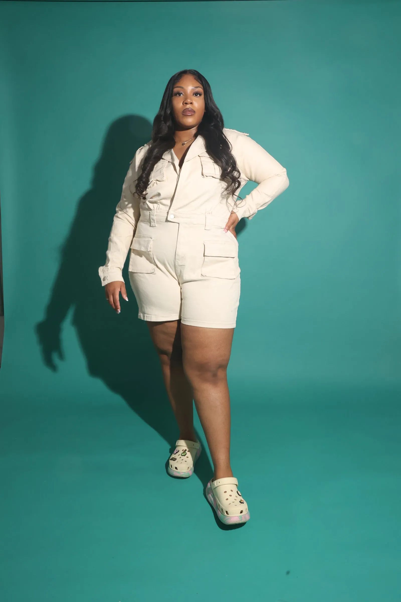 Curvy Jodi Cargo Romper