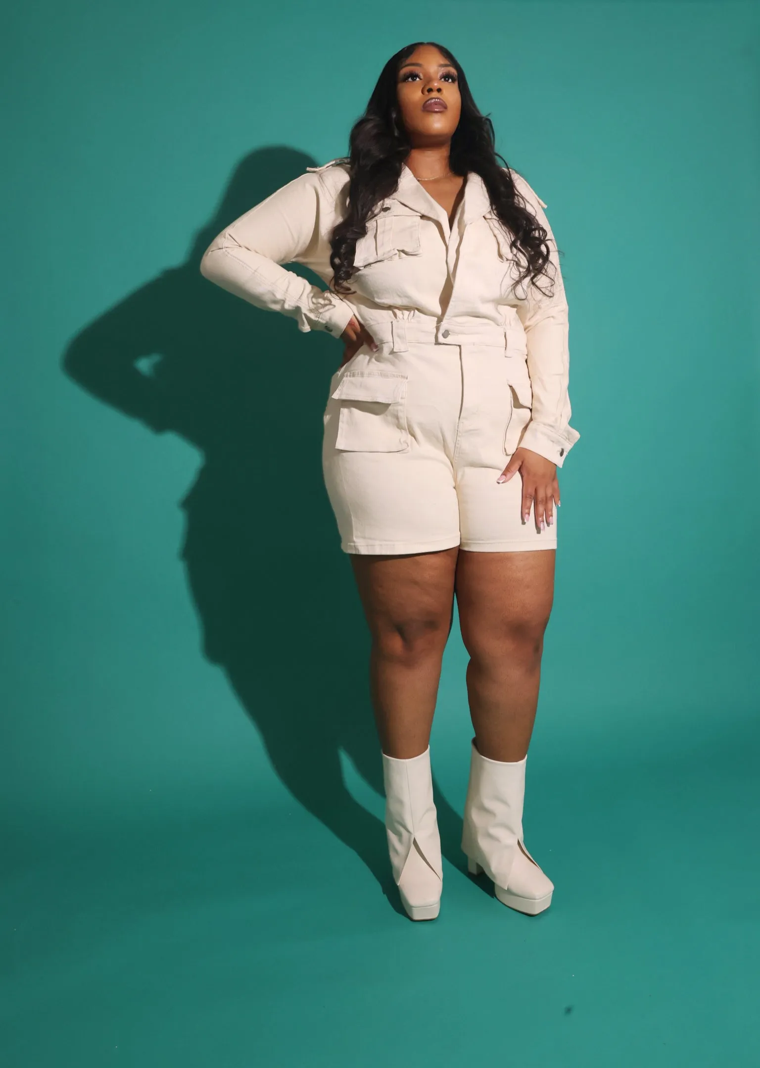 Curvy Jodi Cargo Romper