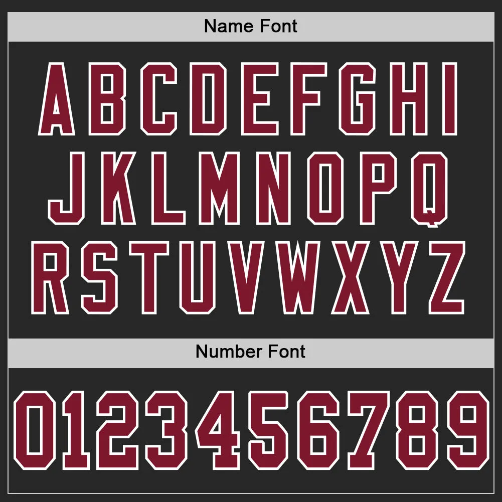 Custom Black Crimson-White Mesh Authentic Football Jersey