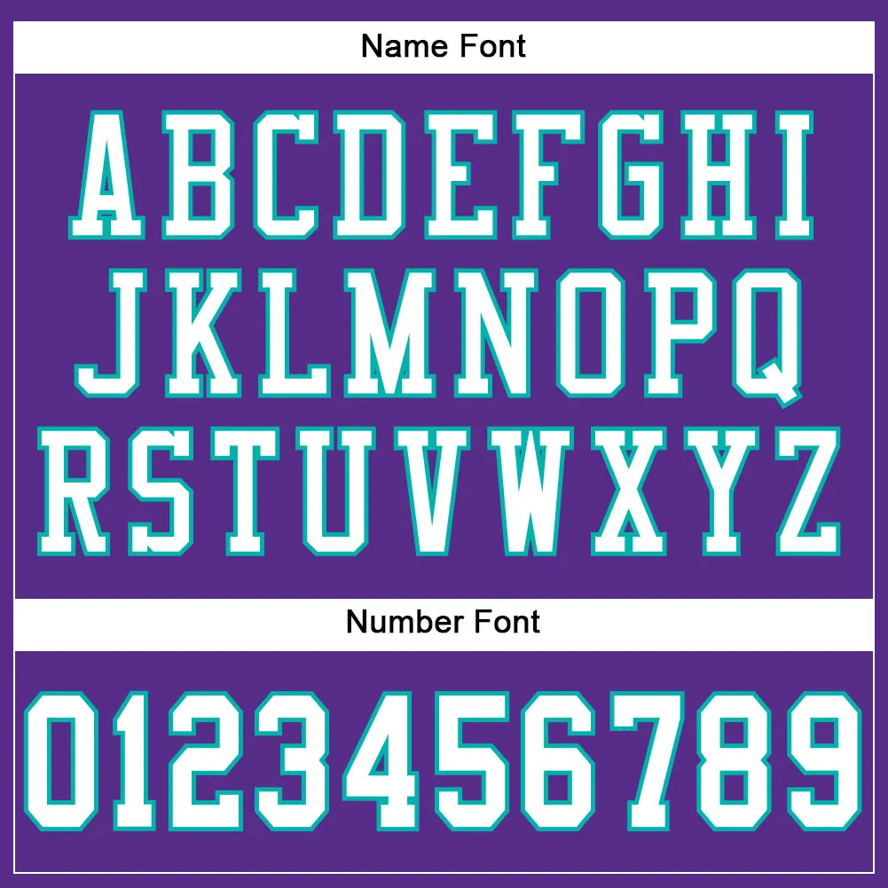 Custom Purple White-Aqua Mesh Authentic Football Jersey
