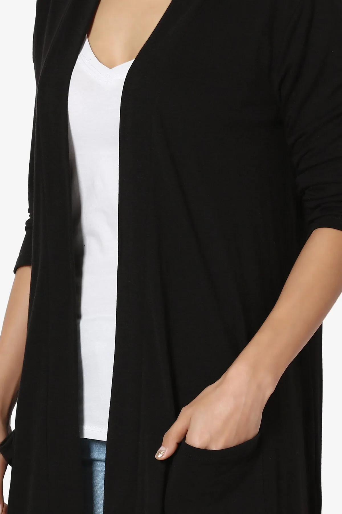 Daday Slouchy Pocket 3/4 Sleeve Cardigan PLUS
