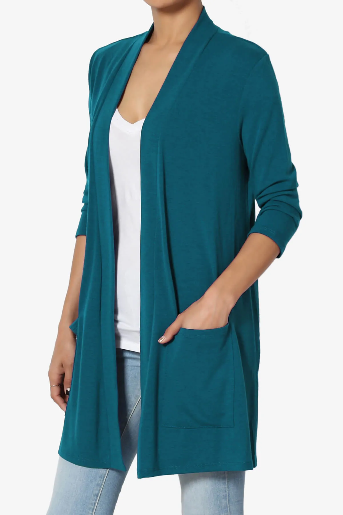 Daday Slouchy Pocket 3/4 Sleeve Cardigan PLUS