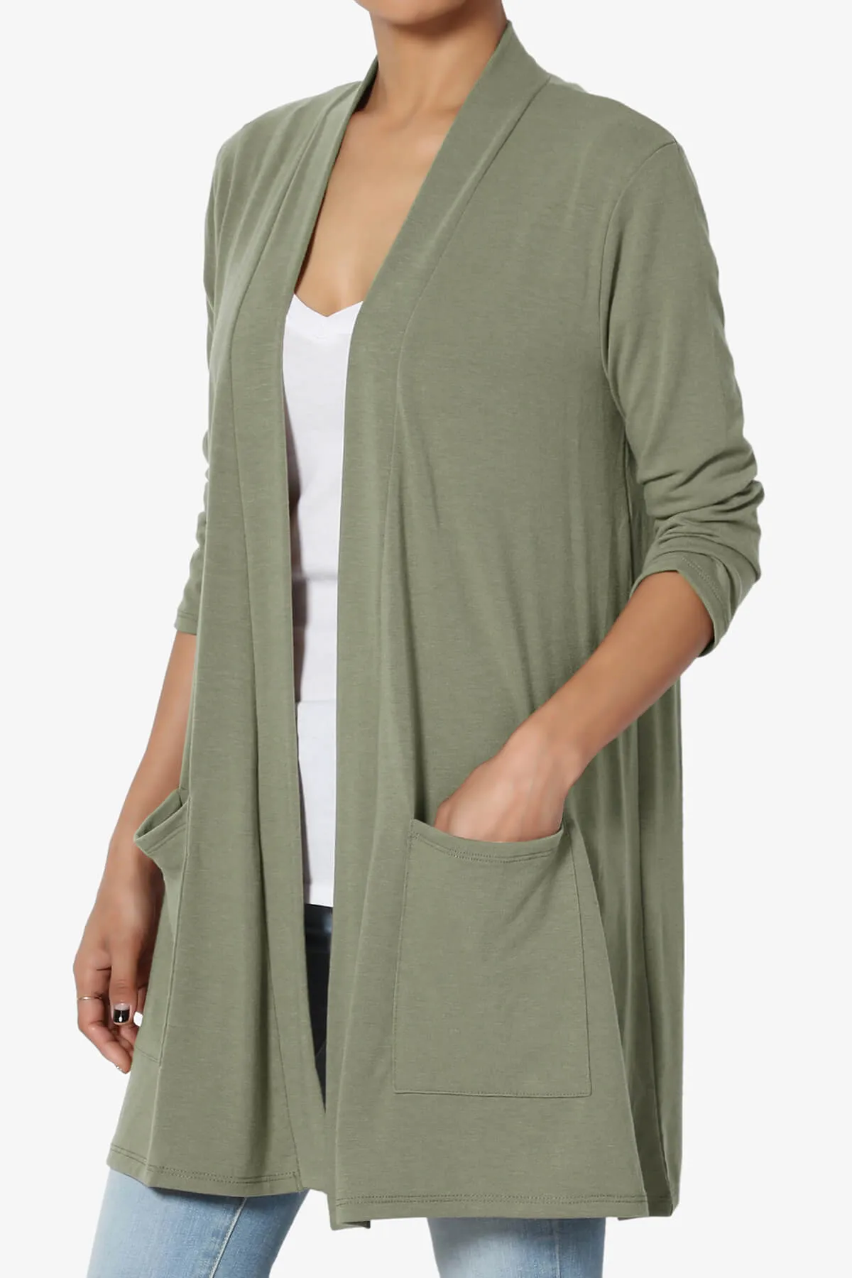 Daday Slouchy Pocket 3/4 Sleeve Cardigan PLUS