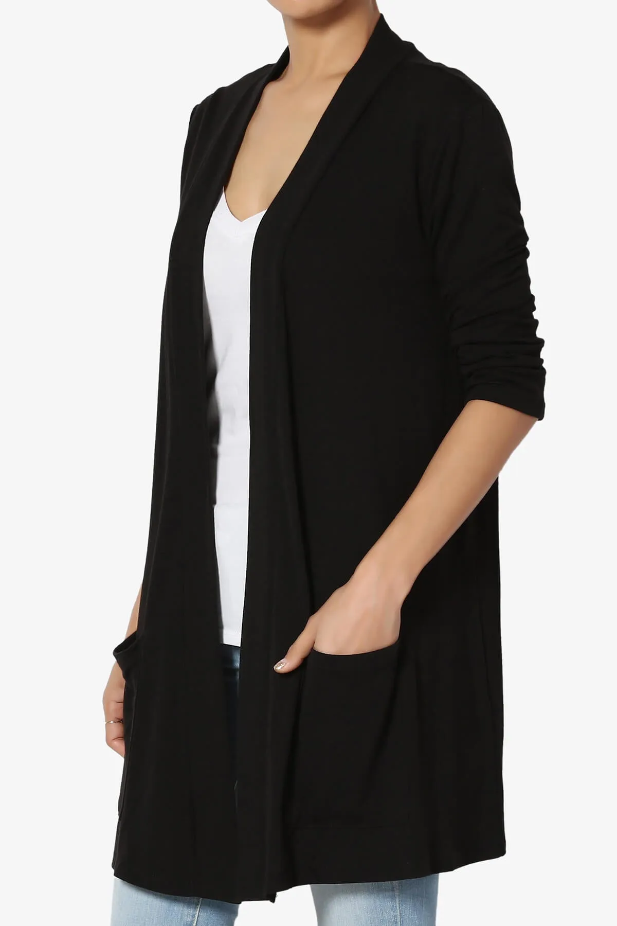 Daday Slouchy Pocket 3/4 Sleeve Cardigan PLUS