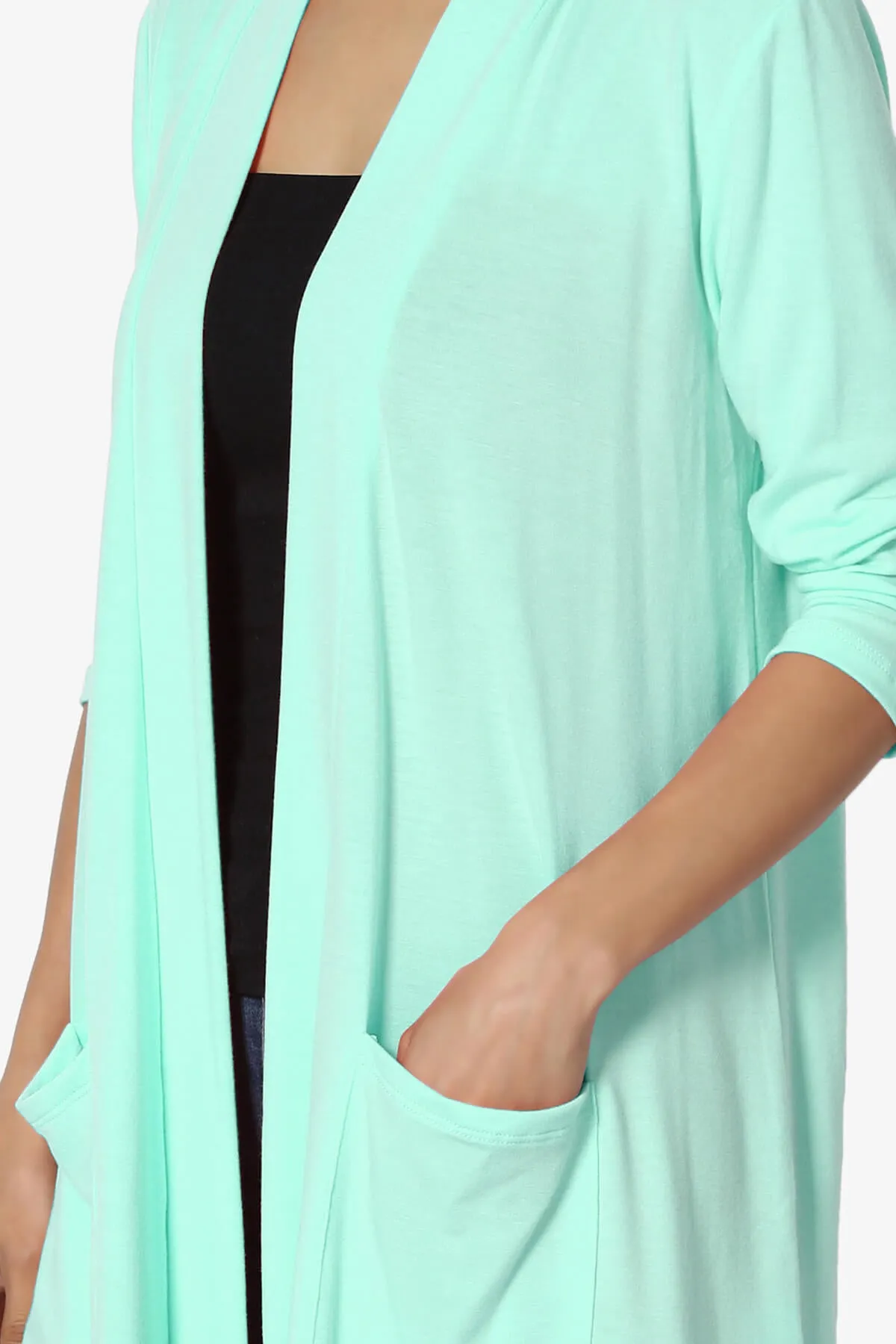Daday Slouchy Pocket 3/4 Sleeve Cardigan PLUS