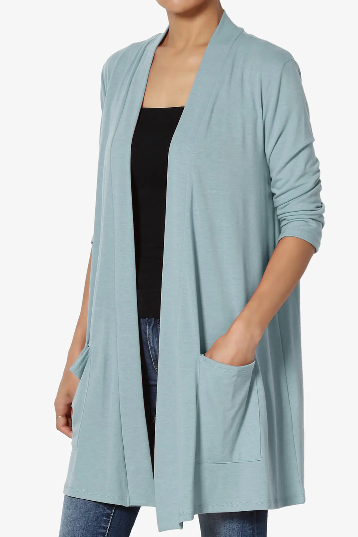 Daday Slouchy Pocket 3/4 Sleeve Cardigan PLUS