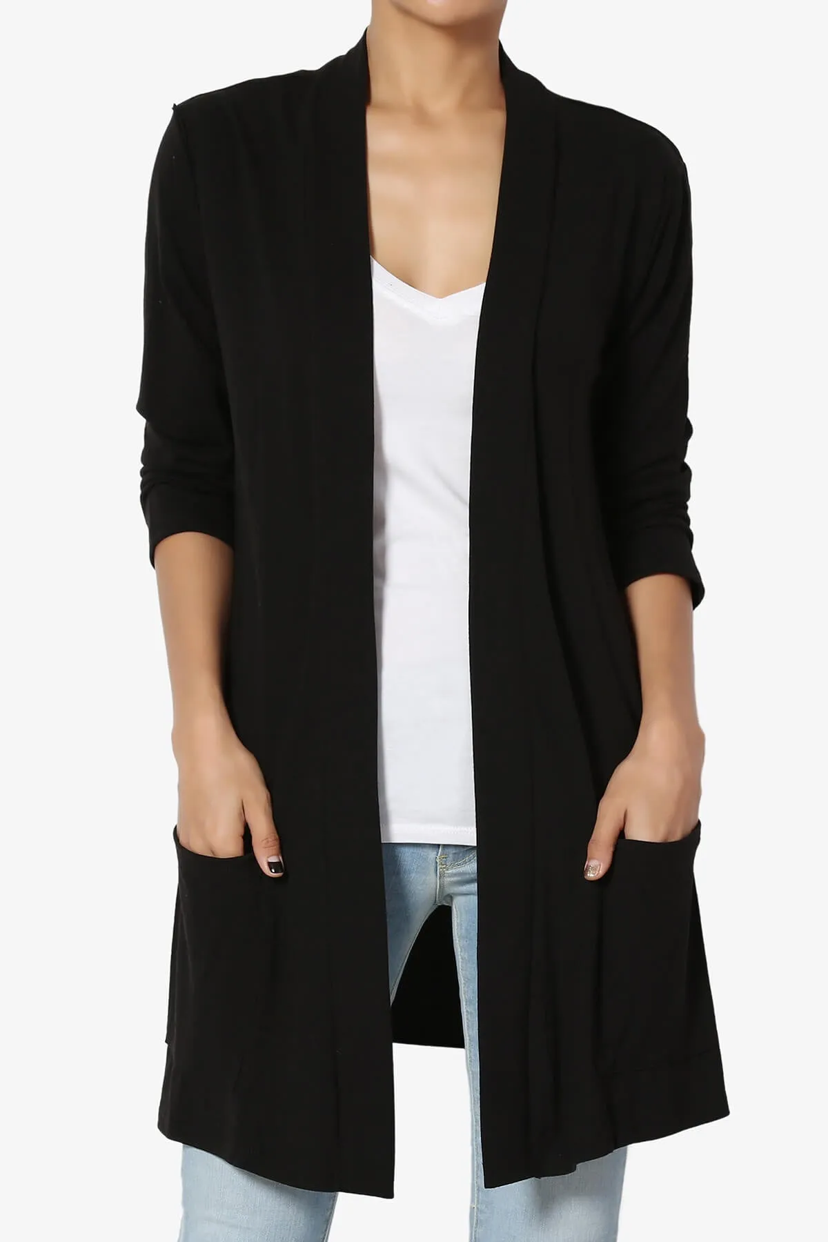 Daday Slouchy Pocket 3/4 Sleeve Cardigan PLUS