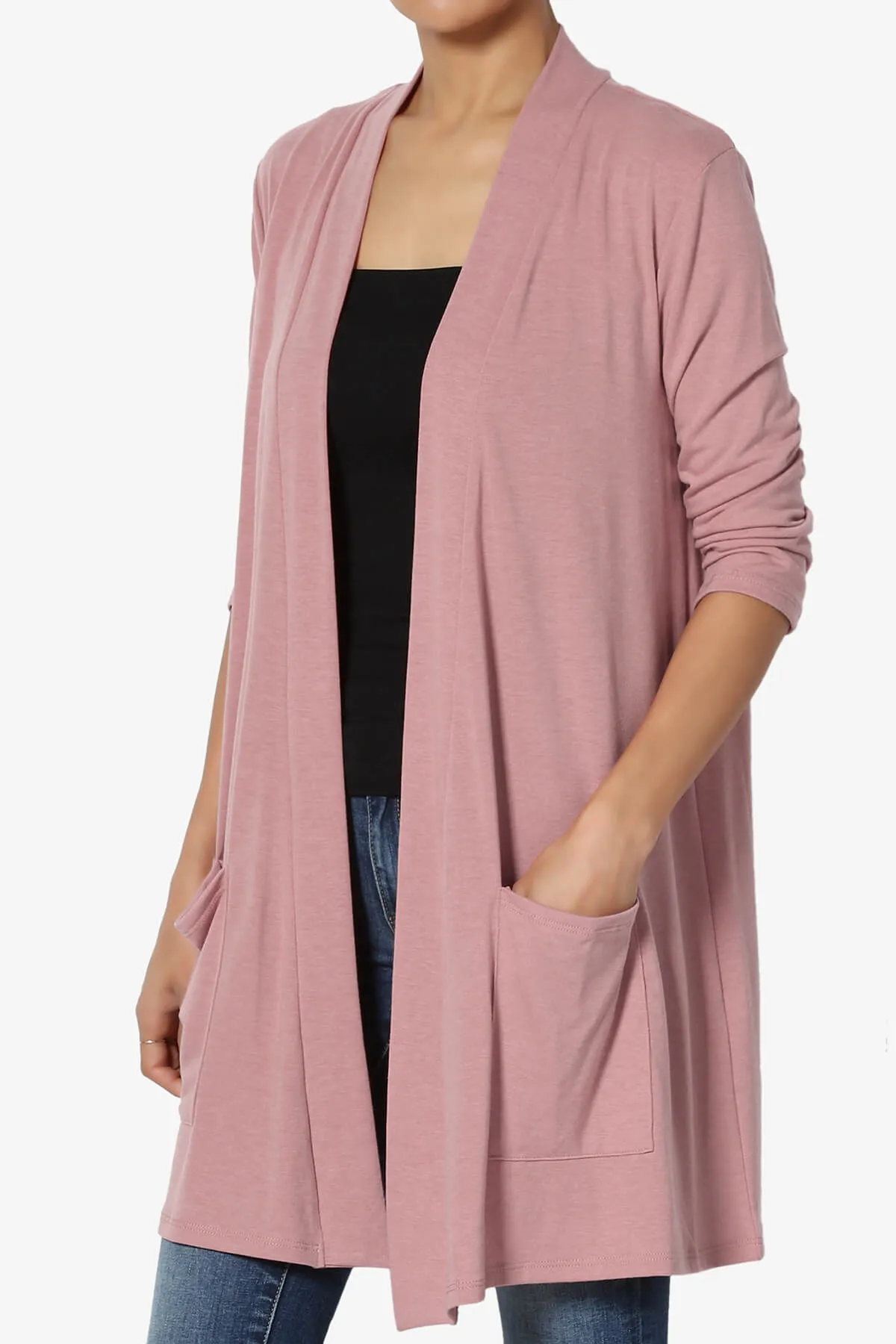 Daday Slouchy Pocket 3/4 Sleeve Cardigan PLUS