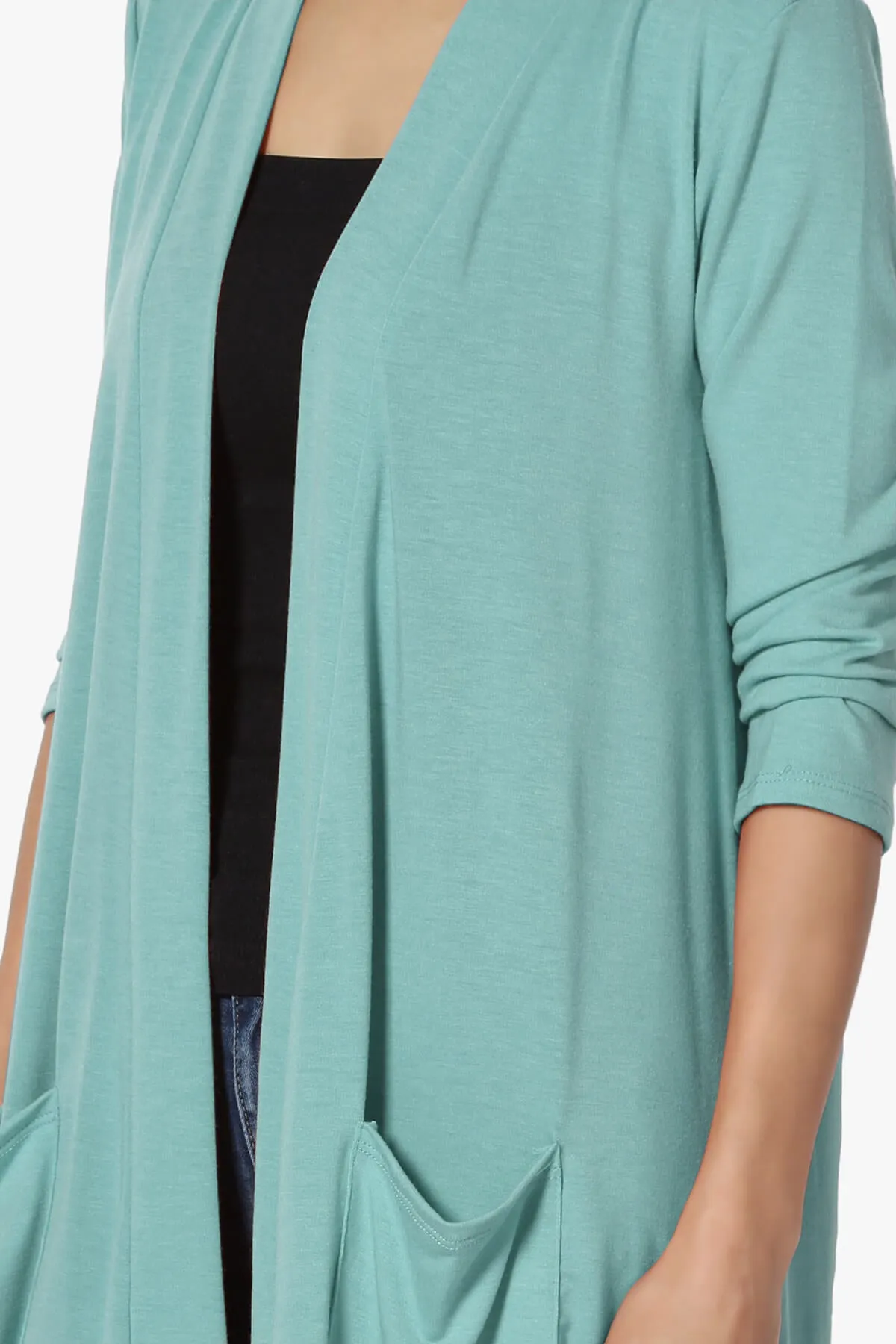 Daday Slouchy Pocket 3/4 Sleeve Cardigan PLUS