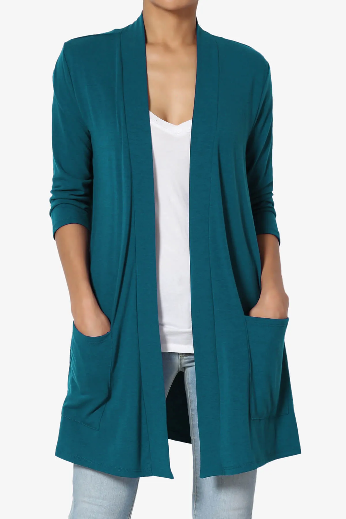 Daday Slouchy Pocket 3/4 Sleeve Cardigan PLUS