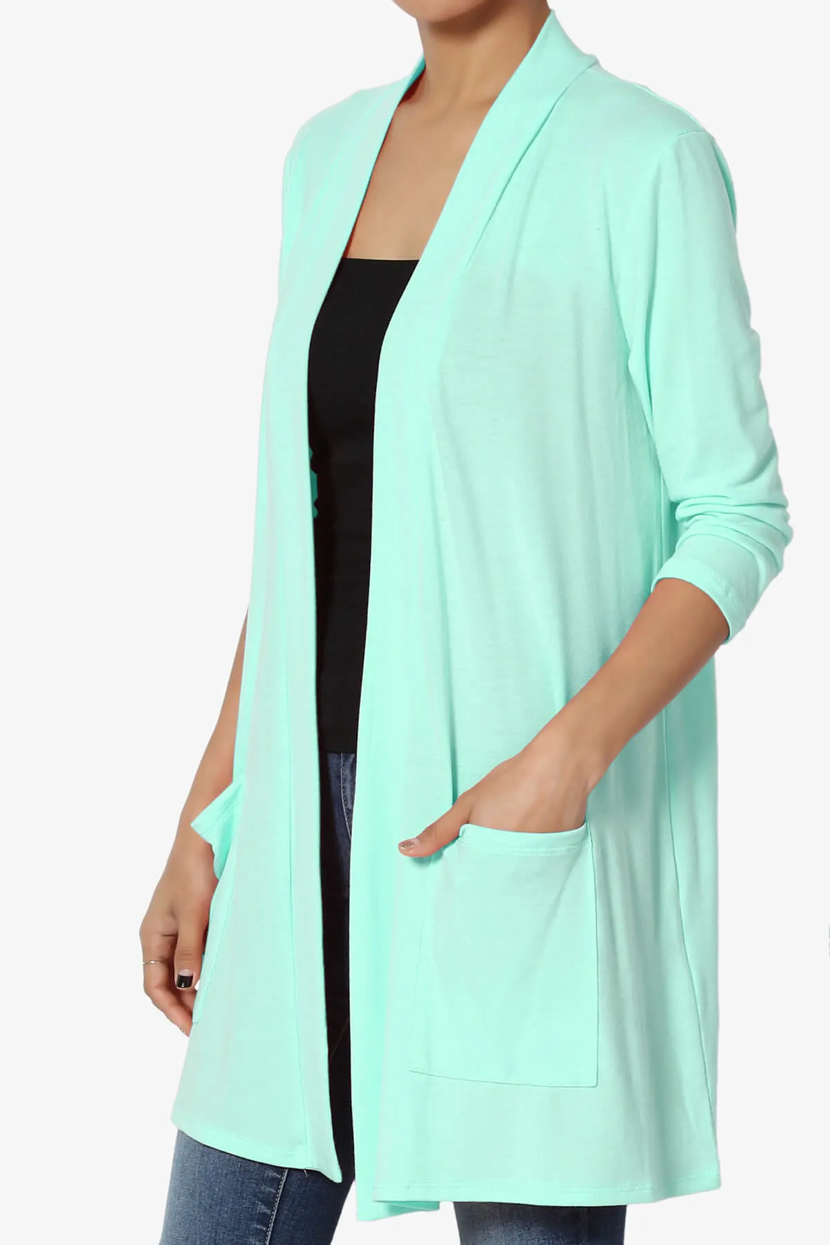 Daday Slouchy Pocket 3/4 Sleeve Cardigan PLUS