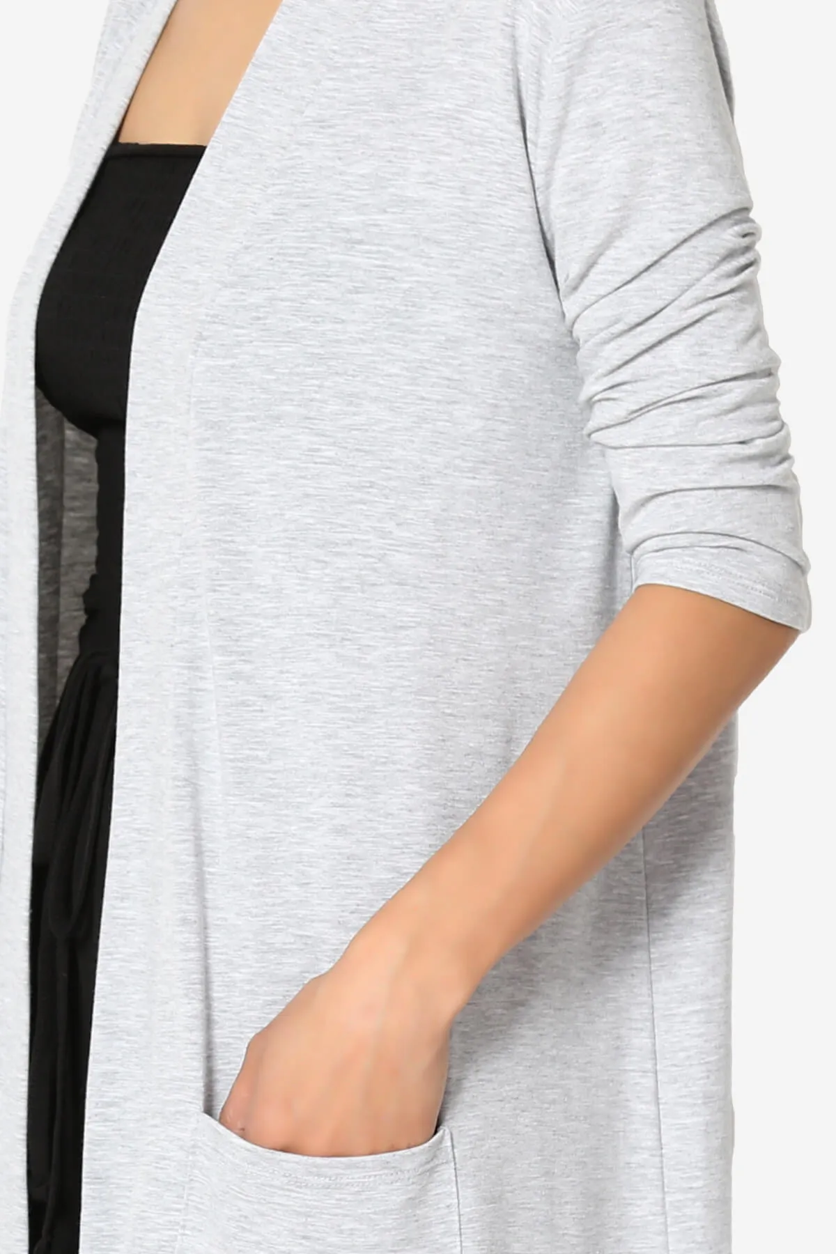 Daday Slouchy Pocket 3/4 Sleeve Cardigan PLUS