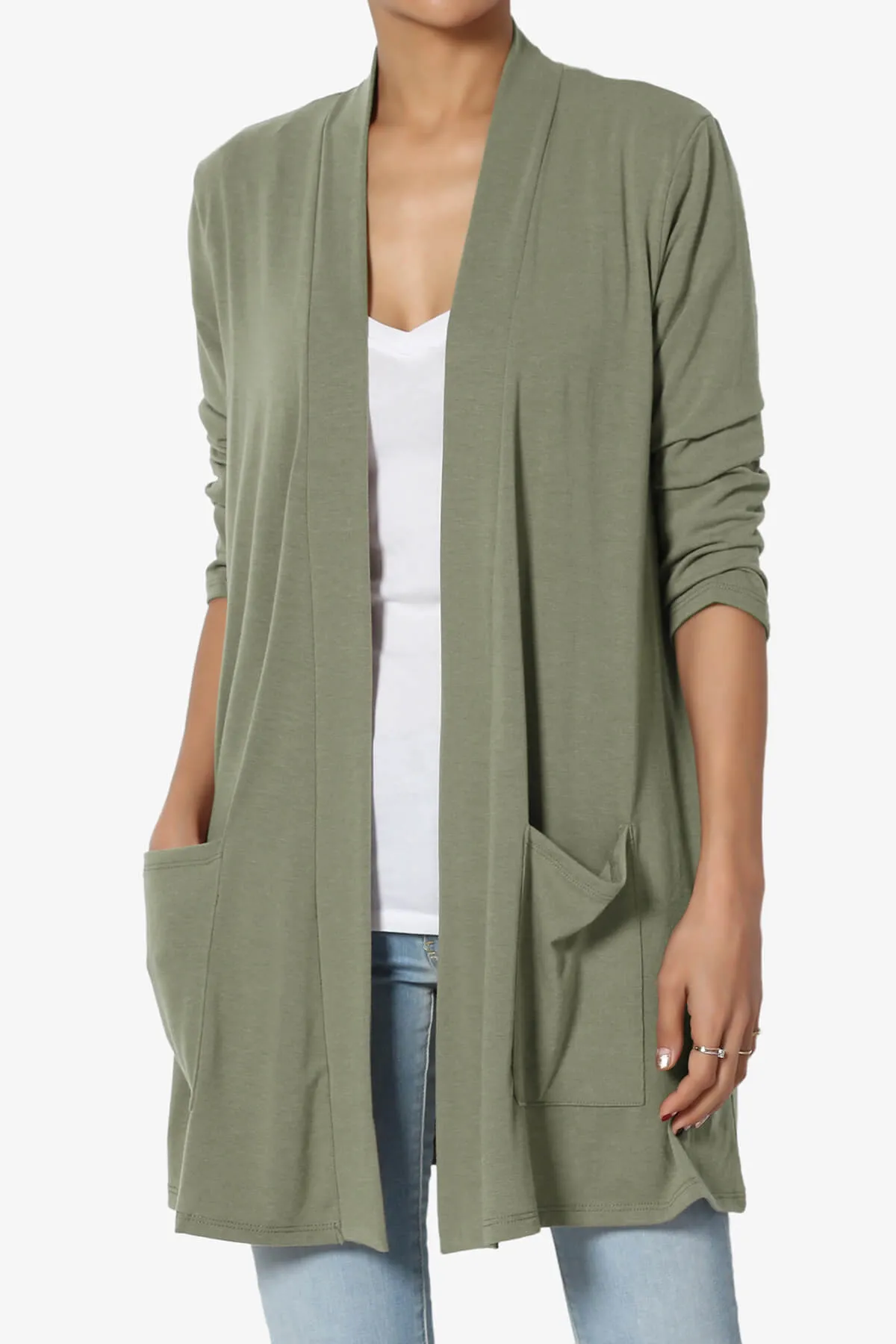 Daday Slouchy Pocket 3/4 Sleeve Cardigan PLUS