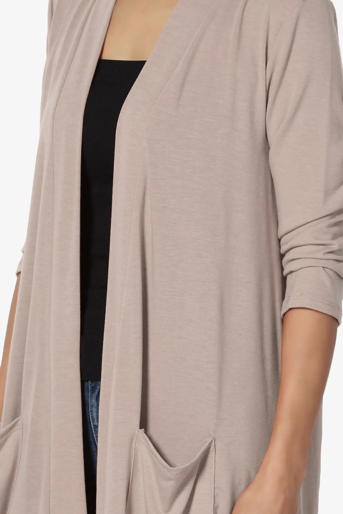 Daday Slouchy Pocket 3/4 Sleeve Cardigan PLUS