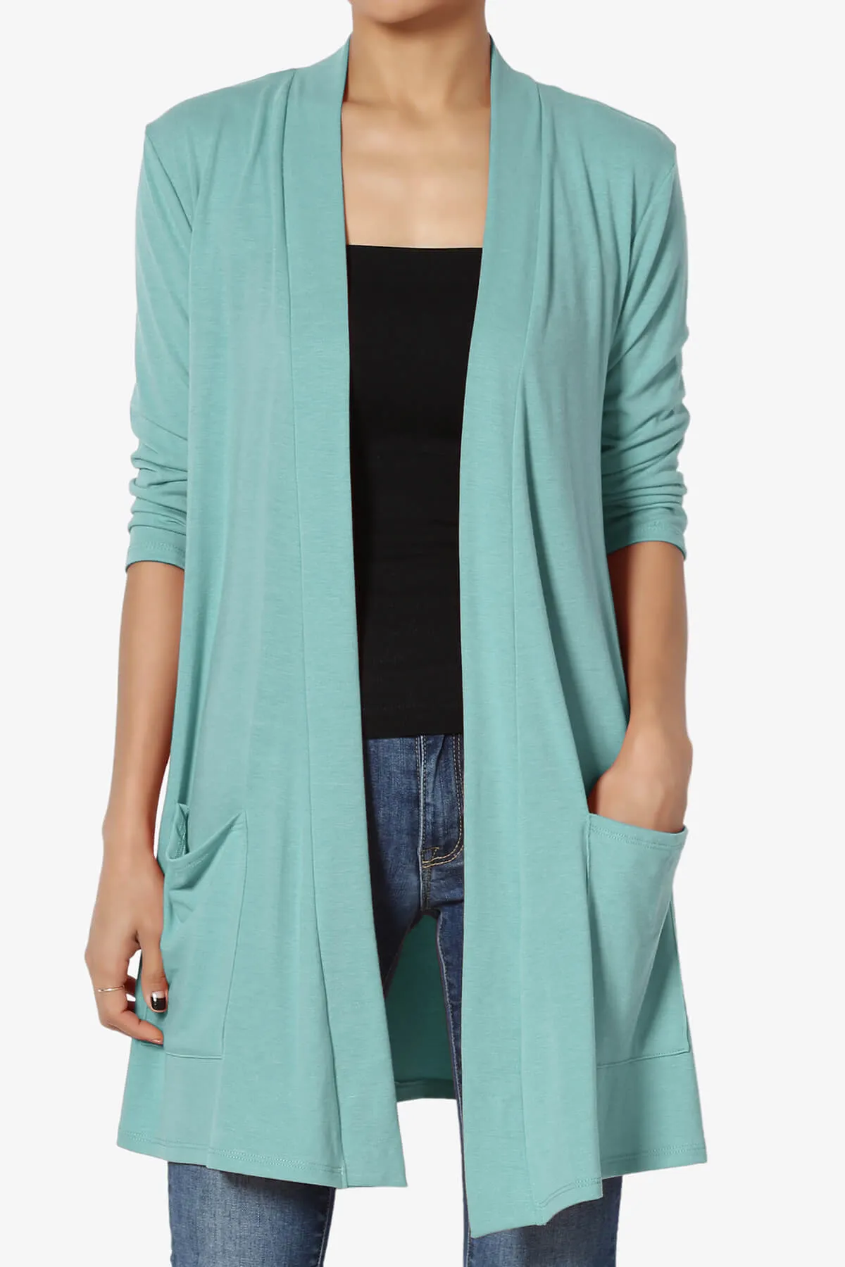 Daday Slouchy Pocket 3/4 Sleeve Cardigan PLUS